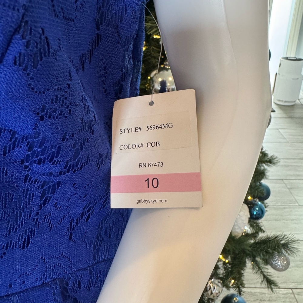 Gabby Skye Cobalt Blue Lace Midi Dress - Picture 8 of 12